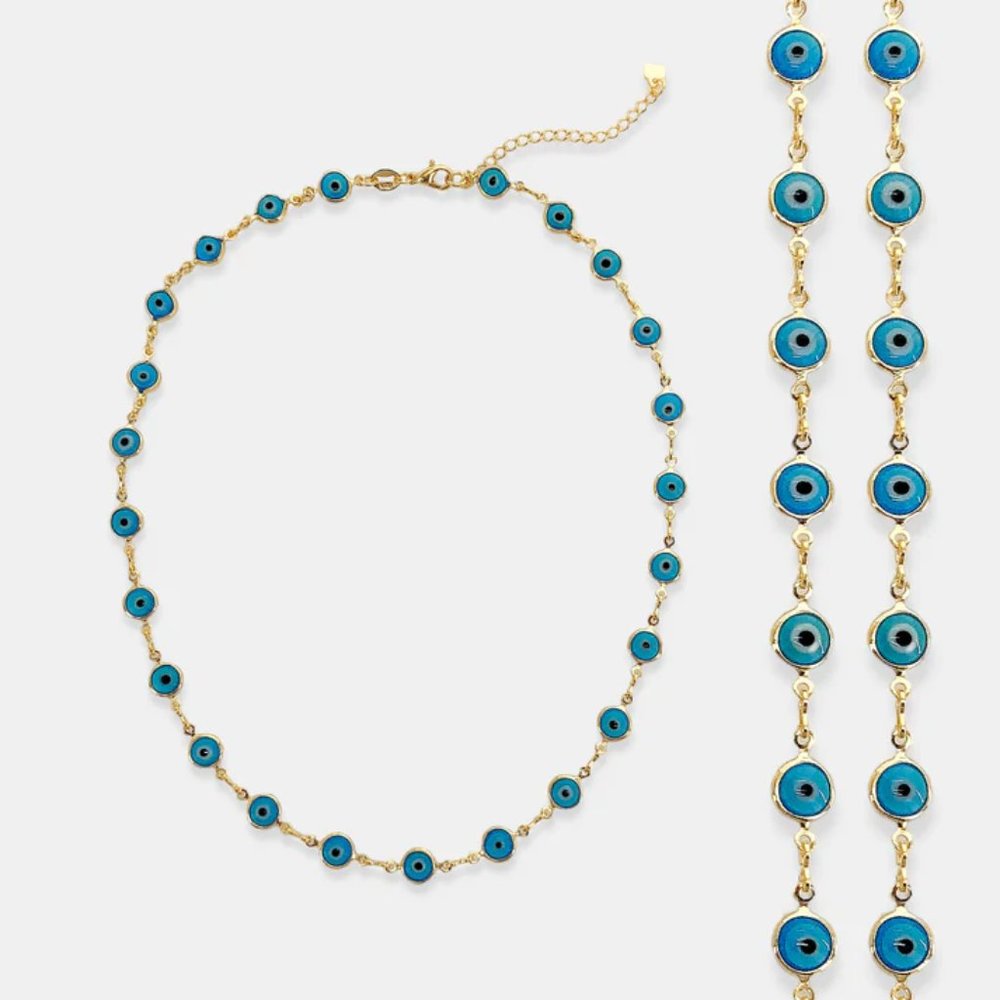 NEW Blue Eyes Gold Filled Necklace - Picture 4 of 4